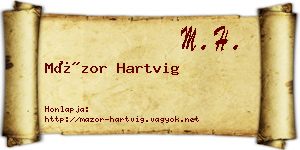 Mázor Hartvig névjegykártya